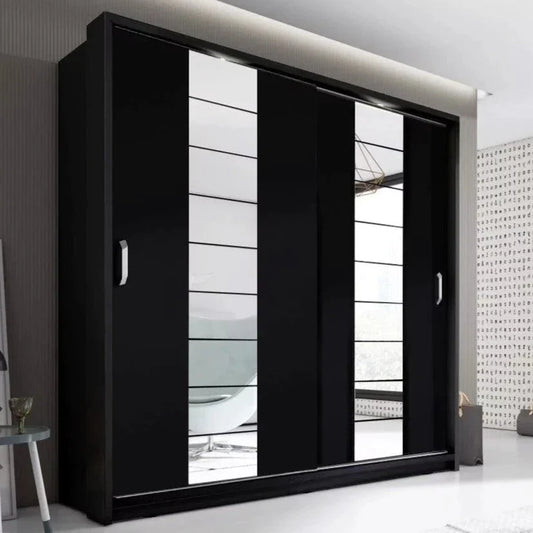 Artimas XIV Sliding Door Wardrobe 220cm - Black Matt