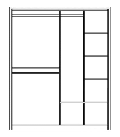 خزانة ملابس بباب منزلق Artimas XVII 180 سم - بلوط