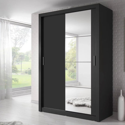 Artimas IV Sliding Door Wardrobe 150cm - Black Matt