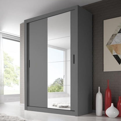 Tourville 2 Door Sliding Wardrobe 150cm - White, Black, Oak,Grey