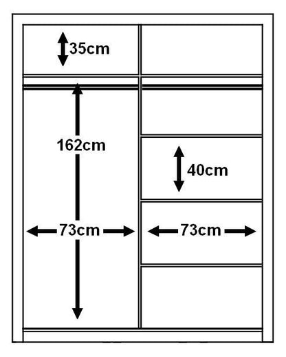 Arti 4 - 2 Sliding Door Wardrobe 150cm