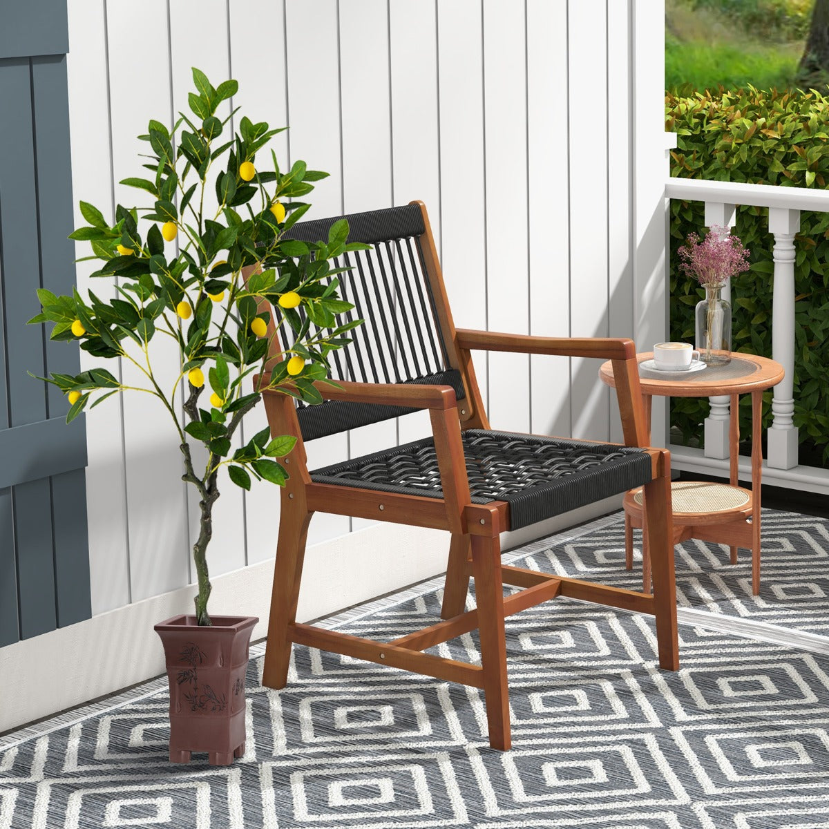 80/120/160cm Tall Fake Lemon Plant with Lemon Fruits and Cement Pot-1.2M