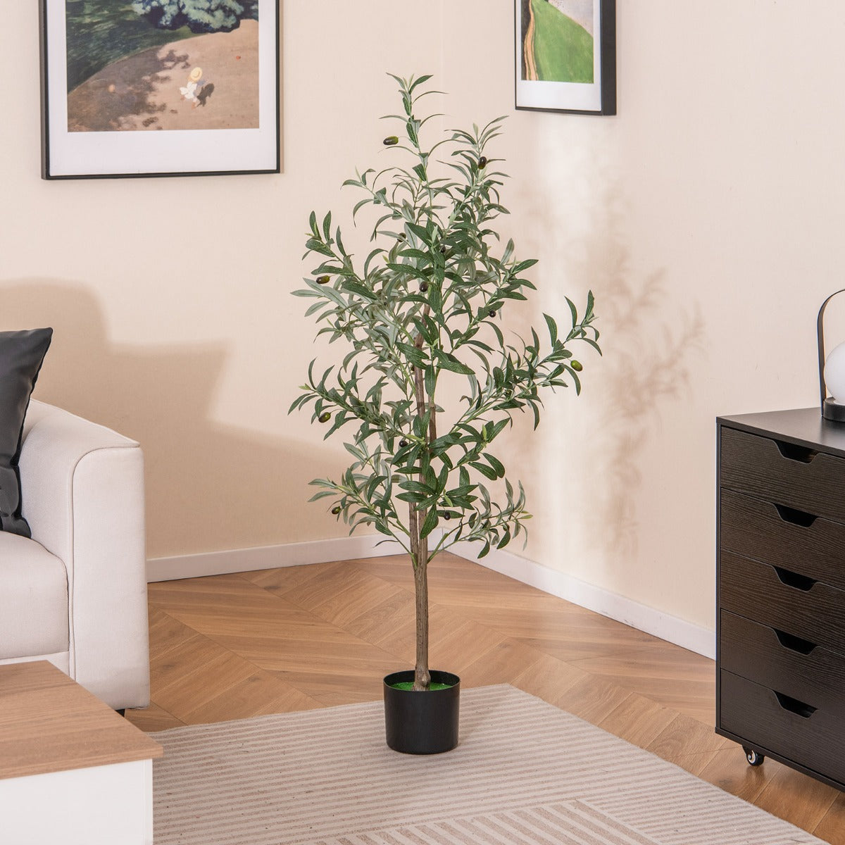 130cm Tall Artificial Olive Tree with Realistic Fruits-1 Pack