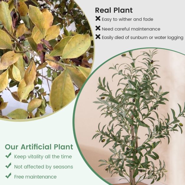 130cm Tall Artificial Olive Tree with Realistic Fruits-2 Pack