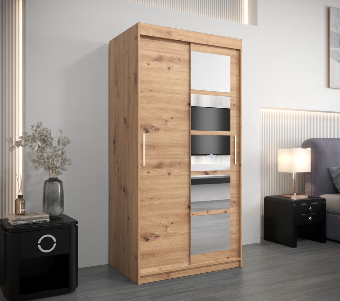 Roma I Sliding Door Wardrobe 100cm