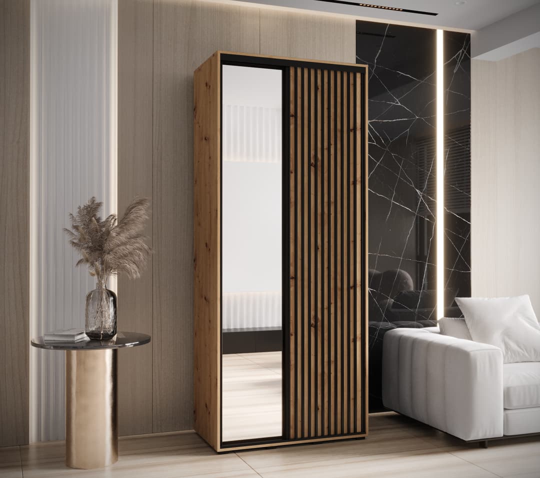 Sapporo II Sliding Door Wardrobe 100cm