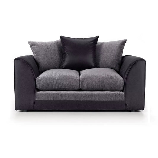 Aruba Black and Grey Fabric 2 Seater Sofa