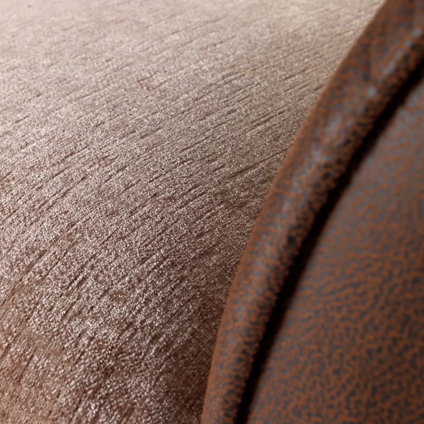 Aruba Brown and Beige Chenille Fabric Corner Sofa