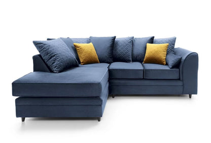 Chicago Velvet Corner Sofa - Silver Blue