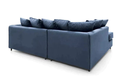 Chic Velvet Corner Sofa - Dark Blue