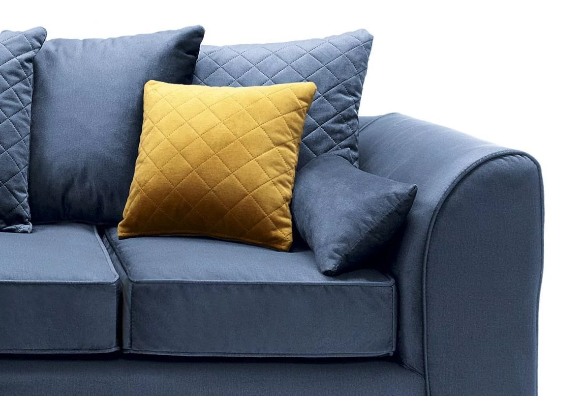 Chic Velvet Corner Sofa - Dark Blue