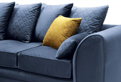 Chicago Velvet Corner Sofa - Silver Blue