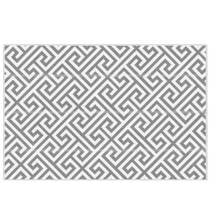 Outsunny Dywan Zewnętrzny Reversible Mat Plastikowy Dywan Słomiany Przenośny RV Camping Mata Ogrodowa Piknik Wewnątrz, 152x243 cm, Jasnoszary
