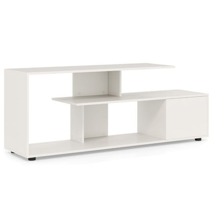 TV stand for TVs up to 55 inches with shelves &amp; cabinet TV cabinet lowboard white