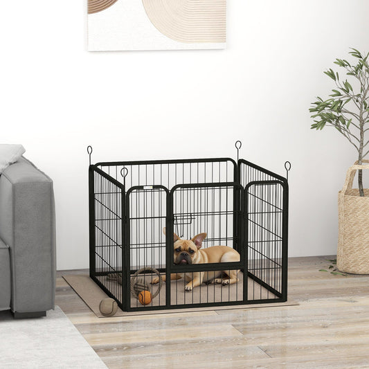 PawHut Heavy Duty Dog Playpen, 4 Panel Puppy Cocker, składany kojec dla psa, do użytku wewnątrz i na zewnątrz, składana konstrukcja 82L x 82W x 60H (cm)