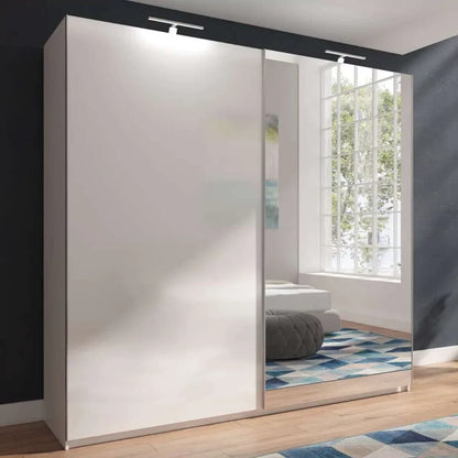 Morocco 2 Sliding Door Mirror High Gloss Wardrobe - 150cm