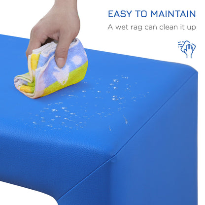 Fotel rozkładany dla malucha HOMCOM 2 w 1, 48 x 44 x 41 cm, do pokoju zabaw Game Relax, niebieski