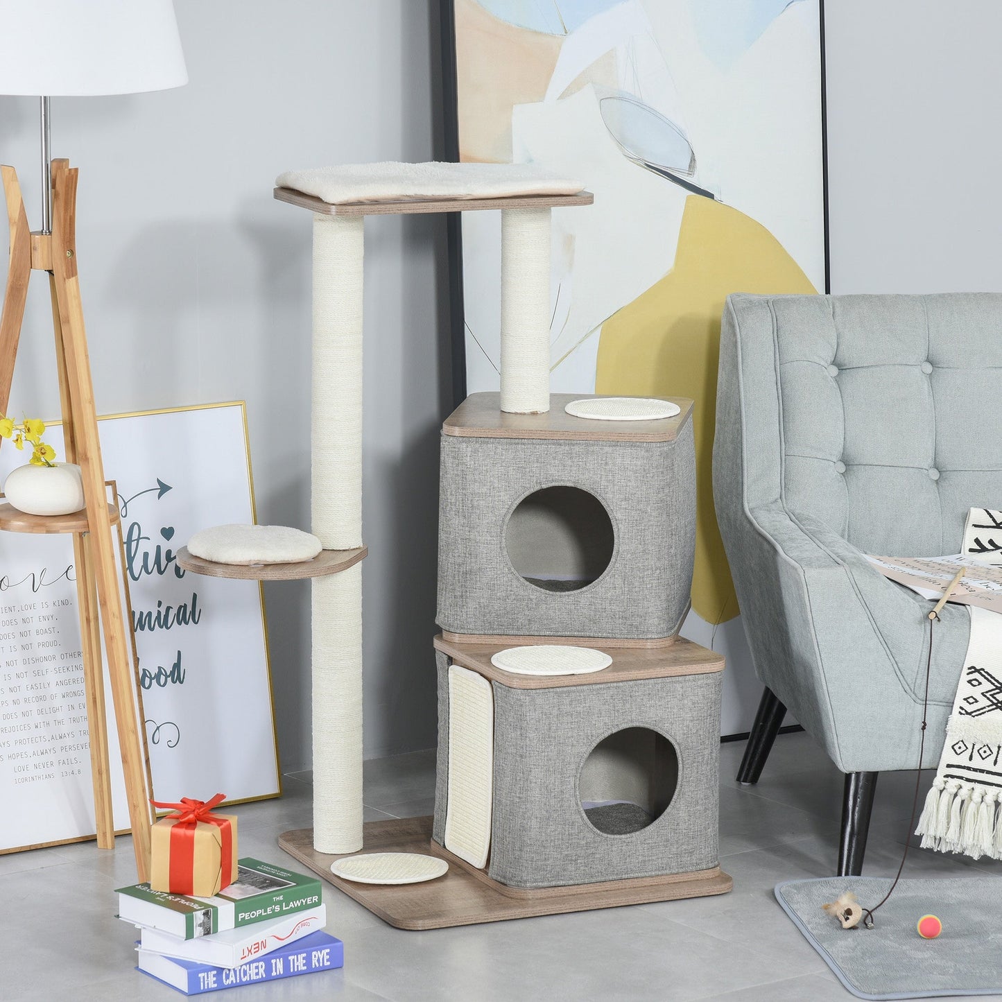 PawHut Multi-Level Cat Tree Tower Activity Center w/ Sisal Carpet Scratching Post