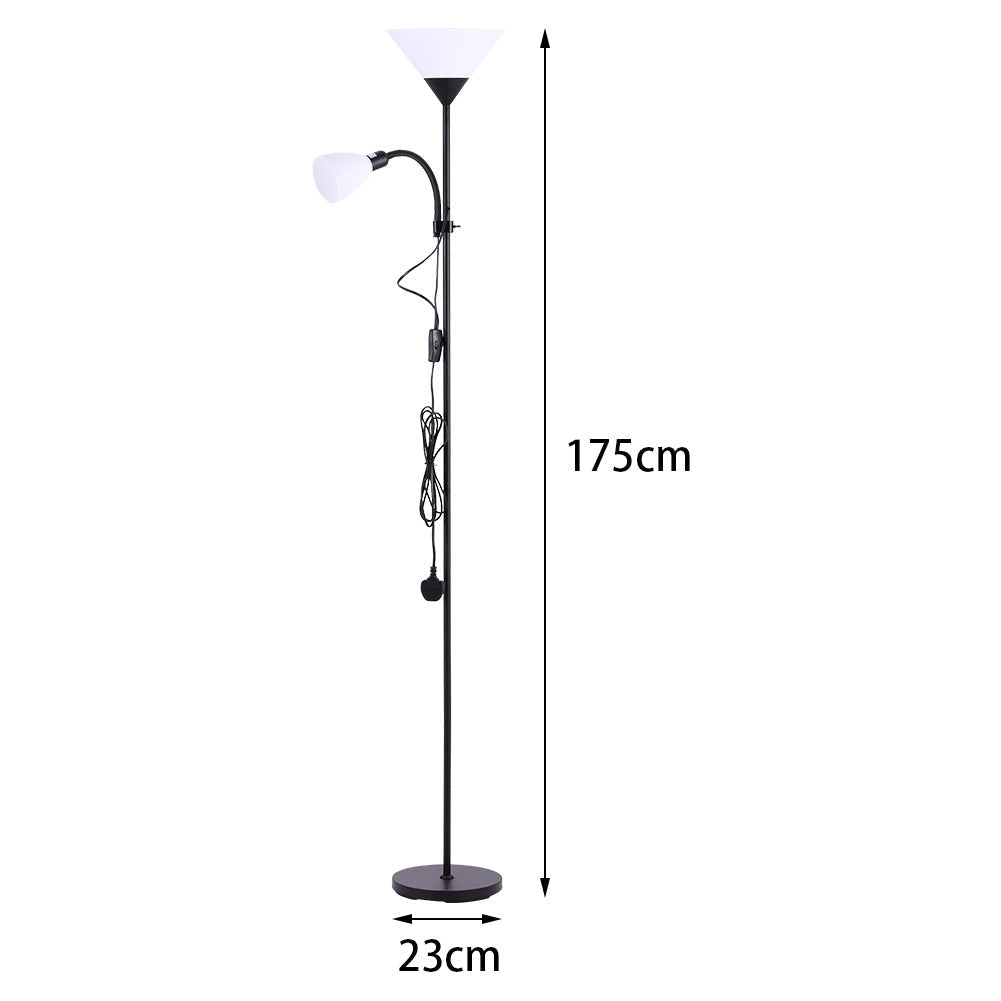 Torchiere Double Heads Floor Lamp Adjustable Reading Light