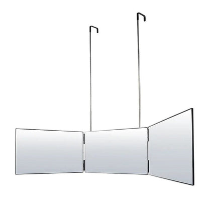 Foldable Tri-Fold Mirror with Extendable Adjustable Hanging Design for Makeup