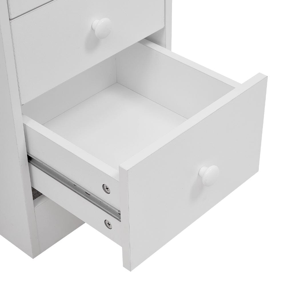 106cm White 3 Drawers Manicure Table with Metal Leg