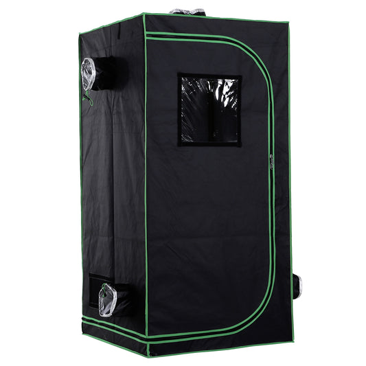 Outsunny Mylar Hydroponic Grow Tent with Adjustable Vents and Floor Tray for Indoor Plant Growing, 80 x 80 x 160cm