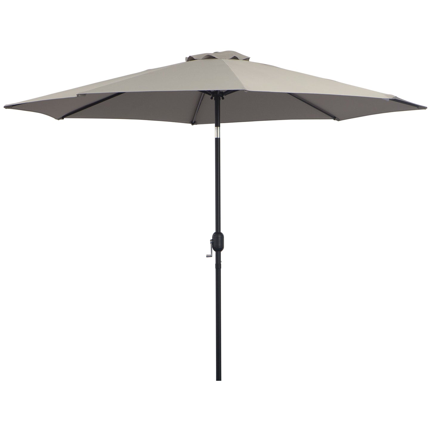 Outsunny 3(m) Parasol ogrodowy z odchylanym parasolem, zewnętrzny parasol przeciwsłoneczny z 8 żebrami, odchylany i korbowy uchwyt na balkon, ławka, ogród, jasnoszary