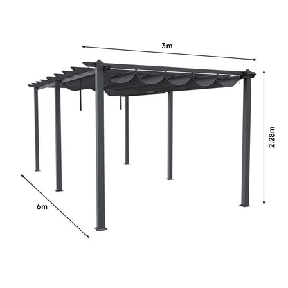 Elegant Aluminum Patio Pergola with Sun-Shade Canopy