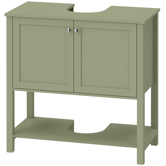 HOMCOM Under Sink Bathroom Cabinet with 2 Doors in Green