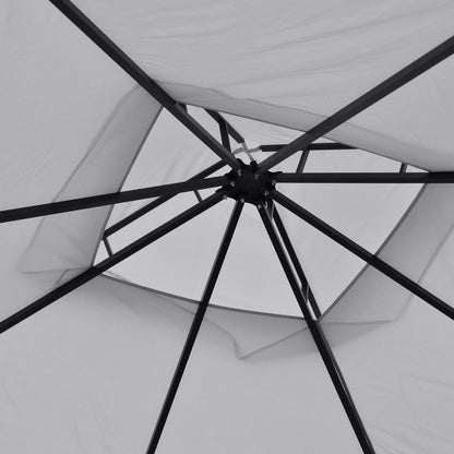 Outsunny 3 x 3(m) Altana ogrodowa, namiot imprezowy, zadaszenie zewnętrzne, dwupoziomowa osłona przeciwsłoneczna, metalowa rama, jasnoszara