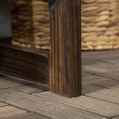 Outsunny Outdoor Drewniana Ławka Ogrodowa, Patio Doubleseat Chair z Listwowym Oparciem i Gładkimi Podłokietnikami dla Dwóch Osób, Do Ogrodu, Trawnika, Werandy, Wykończenie Karbonizowane