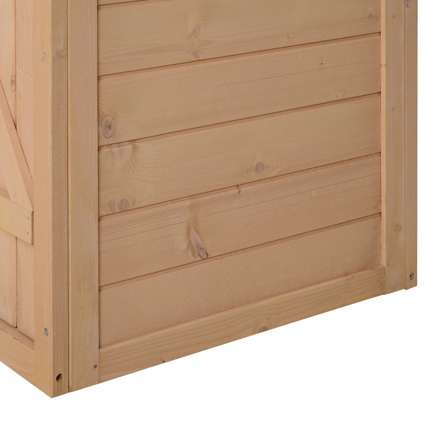 Outsunny Wooden Garden Storage Shed Fir Wood Tool Cabinet Organiser with Shelves 75L x 56W x115Hcm