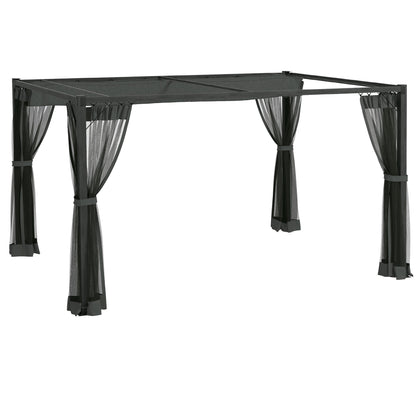 Outsunny 3 x 4m aluminiowa pergola z rozsuwanym dachem - ciemnoszary