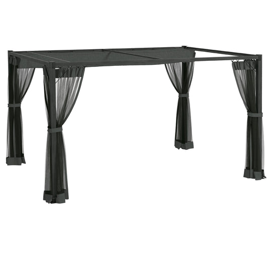 Outsunny 3 x 4m aluminiowa pergola z rozsuwanym dachem - ciemnoszary