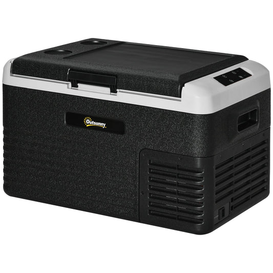Outsunny 30L Portable Car Refrigerator - Grey and Black