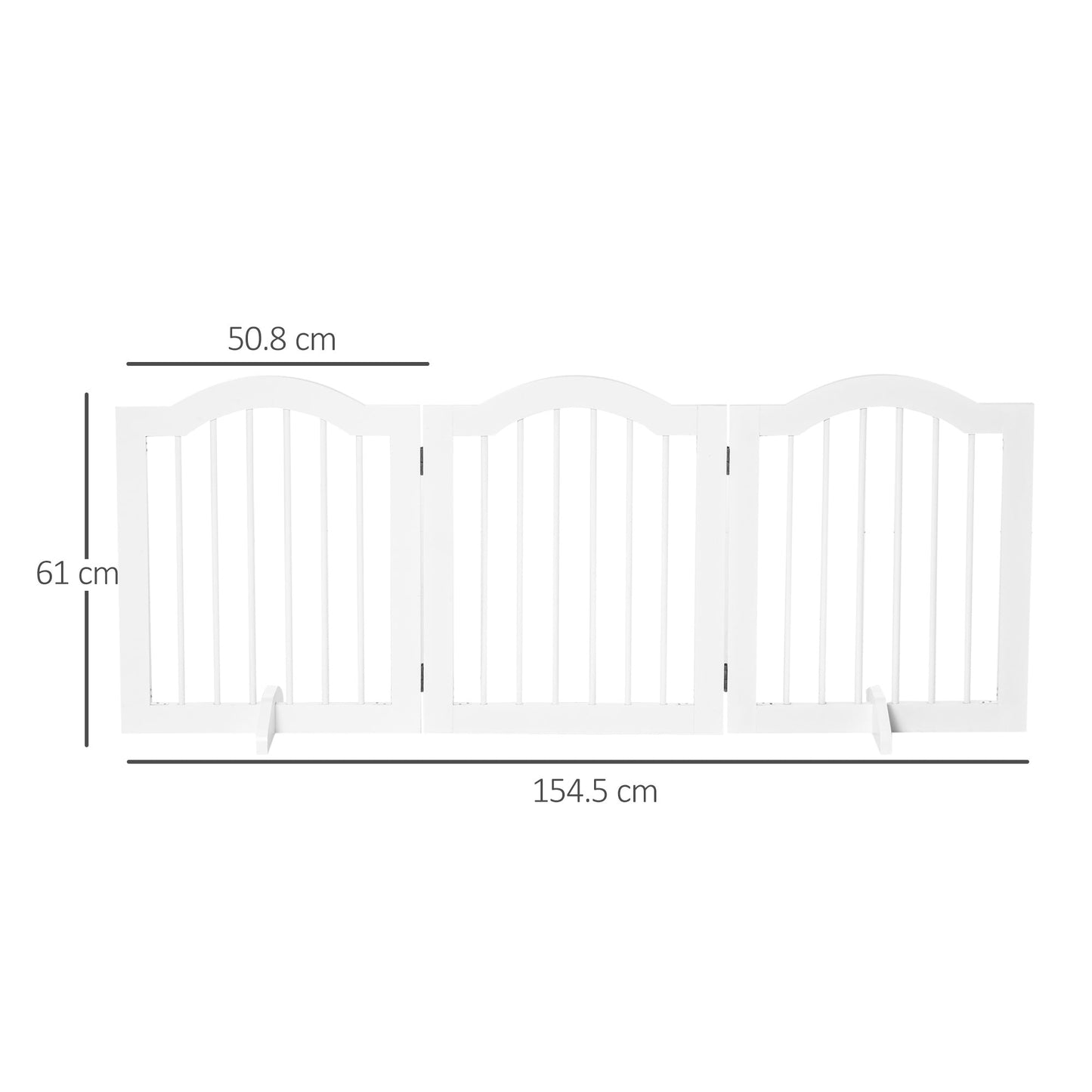 PawHut Dog Gate Wooden Foldable Small Sized Pet Gate Stepover Panel with Support Feet Freestanding Safety Barrier for the House Doorway Stairs White