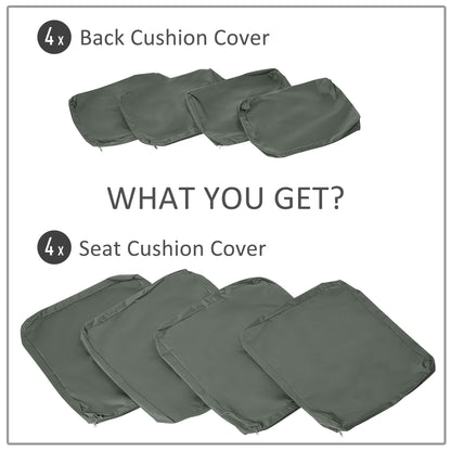 Outsunny Replacement Cushion Cover Garden Rattan Patio Furniture Seat Cover Polyester Outdoor Deep Grey- No Cushion Included