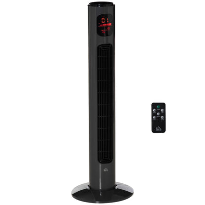 38'' Freestanding Tower Fan, 3 Speed 3 Mode, 12h Timer, 70 Degree Oscillation, LED Panel, 5M Remote Controller, Dark Grey