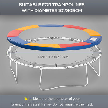 HOMCOM 10FT Podkładka do trampoliny, â305cm Akcesoria do trampolin Otoczka ochronna Podkładka piankowa Podkładki wymienne Zapasowe, wielokolorowe