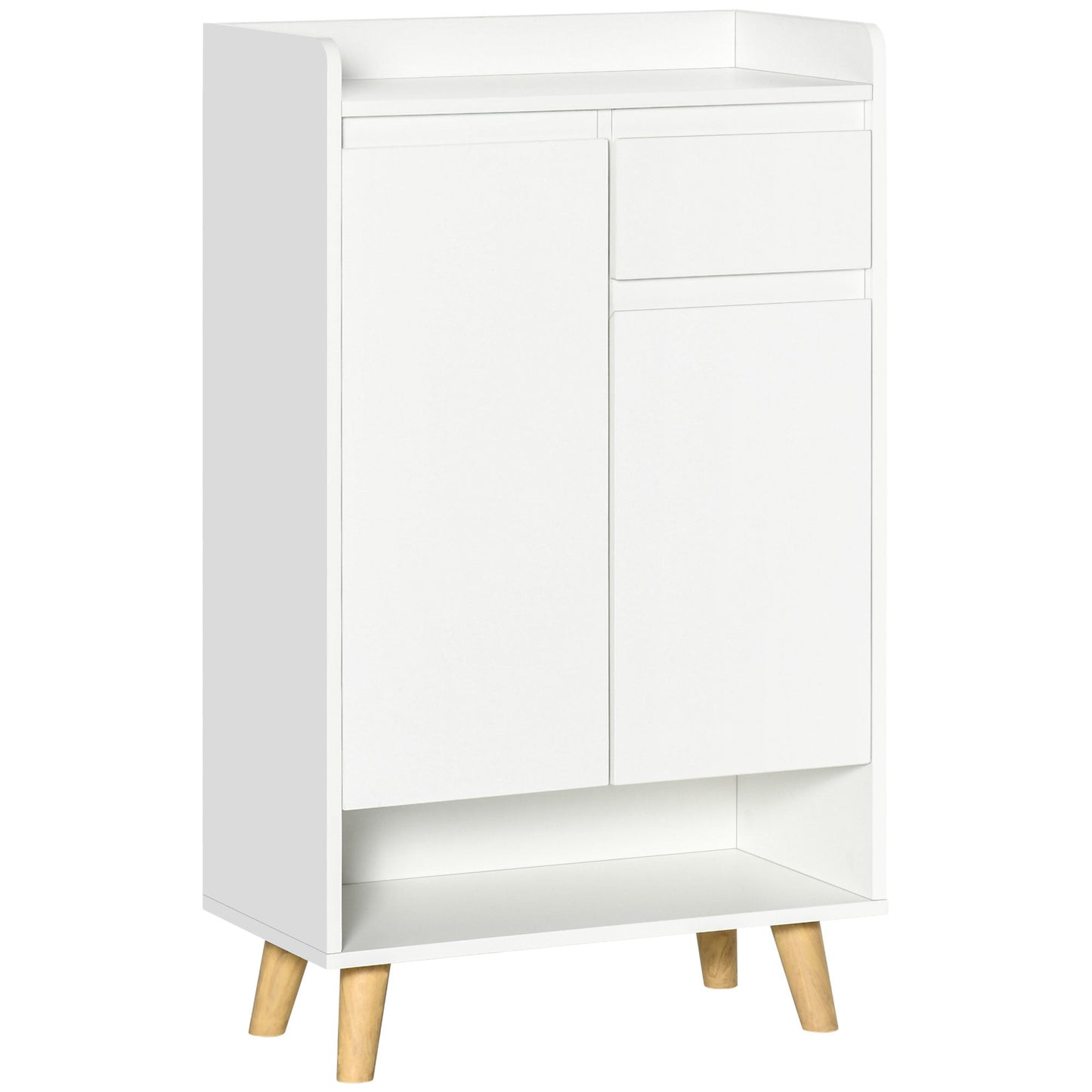 HOMCOM Modern Sideboard, Storage Cabinet with 2 Door Cupboards, Drawer and Bottom Shelf for Living Room, Hallway, White