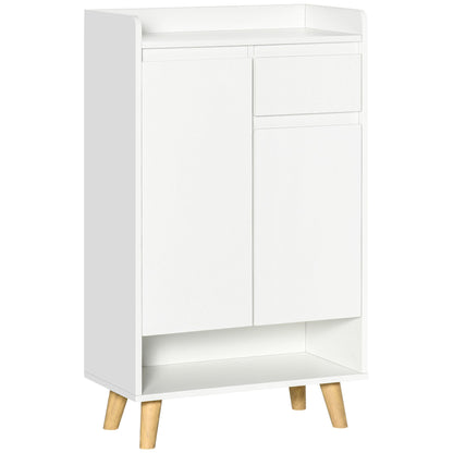 HOMCOM Modern Sideboard, Storage Cabinet with 2 Door Cupboards, Drawer and Bottom Shelf for Living Room, Hallway, White