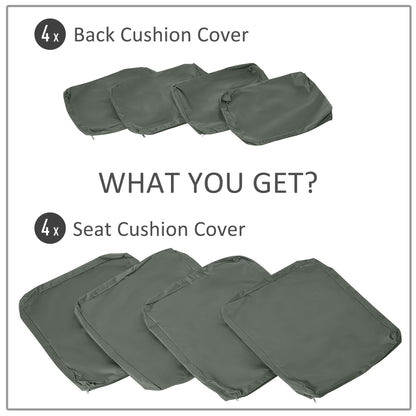 Outsunny Replacement Cushion Cover Garden Rattan Patio Furniture Seat Cover Polyester Outdoor Deep Grey- No Cushion Included