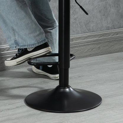 HOMCOM Adjustable Bar Stools Set of 2 Counter Height Barstools Dining Chairs 360¡ Swivel with Footrest for Home Pub, Brown