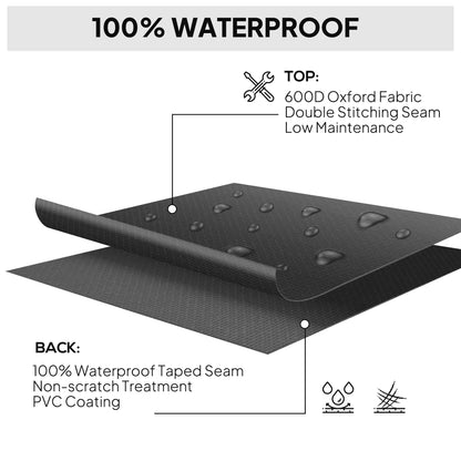 Outsunny 600D Oxford Outdoor Garden Furniture Sofa Set Cover, Waterproof Anti-UV Rattan Sun Lounger Protection Protector Cover, 275L x 205W x 90Hcm, Black