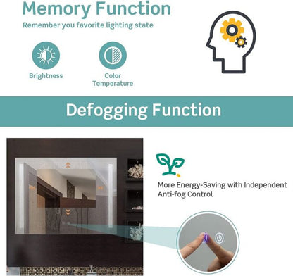 80x60cm LED Illuminated Bathroom Mirror