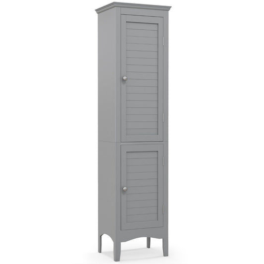 Tall Narrow Bathroom Cabinet-Grey