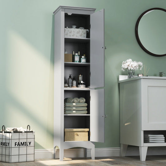 Tall Narrow Bathroom Cabinet-Grey