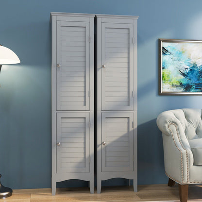 Tall Narrow Bathroom Cabinet-Grey
