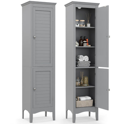 Tall Narrow Bathroom Cabinet-Grey