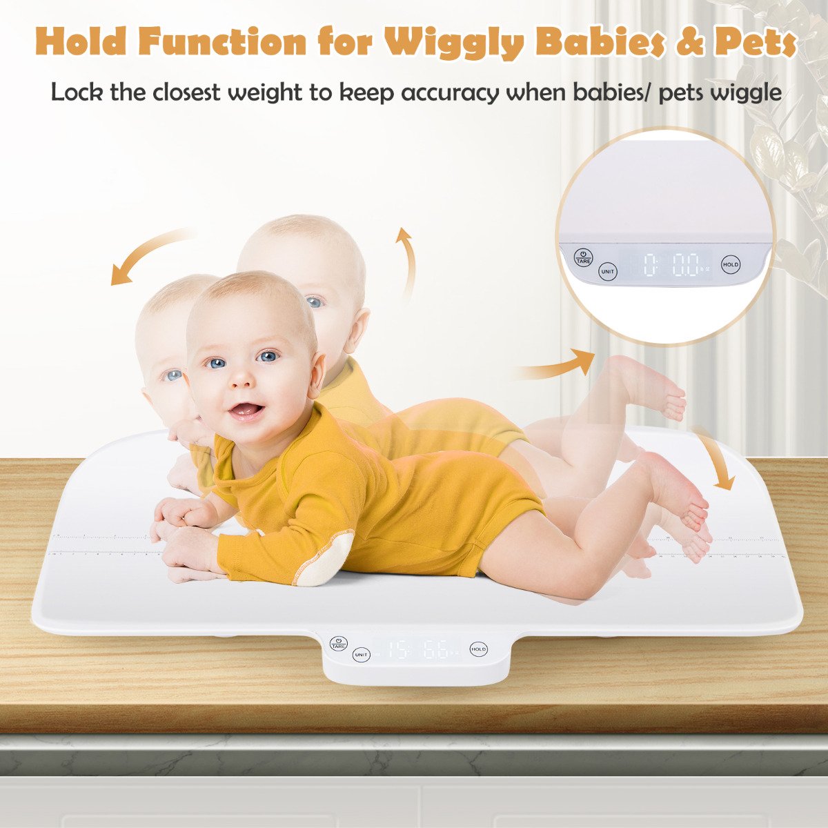 Baby Infant Scale for Weighing 30 KG Multifunctional Toddler Scale-White